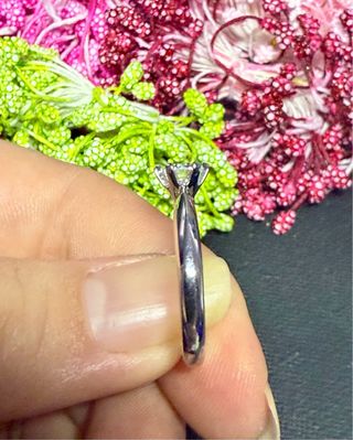Lujo! Anillo Plata 925 Chapado Oro Blanco