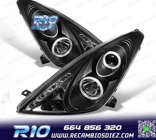 FAROS TOYOTA CELICA 01-07 OJOS DE ANGEL FONDO NEGRO