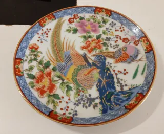 PLATO DECORATIVO DE PORCELANA JAPONESA ESTILO IMAR