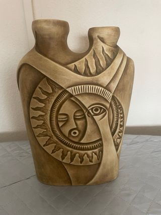 Figura mexicana cerámica sol y luna