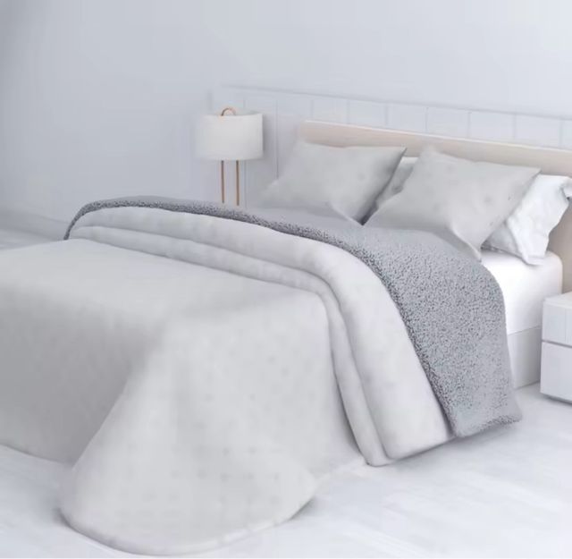 Edredón sherpa Diane gris cama 135cm