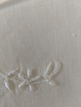 Lotto 6 Asciugamani Lino Ricamati Vintage