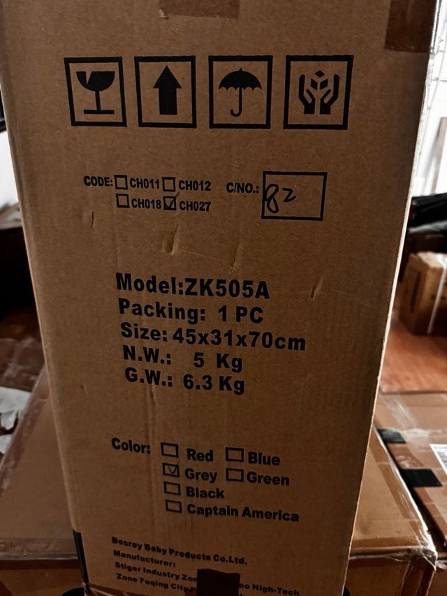 Silla de coche Besrey CH027 Gris/ B044