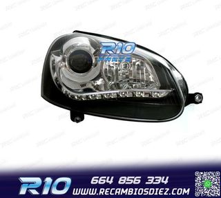 FAROS PARA VOLKSWAGEN VW GOLF MK5 03-08 LUZ DIURNA LED FONDO