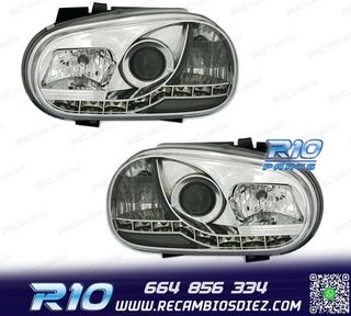 FAROS PARA VOLKSWAGEN VW GOLF MK4 97-03 LUZ DIURNA LED FONDO