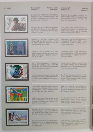 Libretto filatelico PTT Svizzera 1989