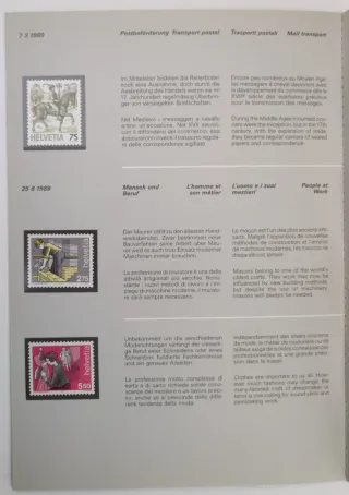Libretto filatelico PTT Svizzera 1989