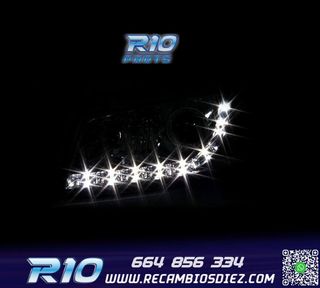 FAROS AUDI A3 8P 03-08 LUZ DIURNA LED FONDO CROMO