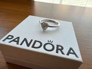 Anillo Pandora Corazón Diamante Plata