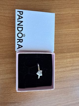 Anillo Pandora Corazón Diamante Plata