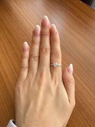 Anillo Pandora Corazón Diamante Plata