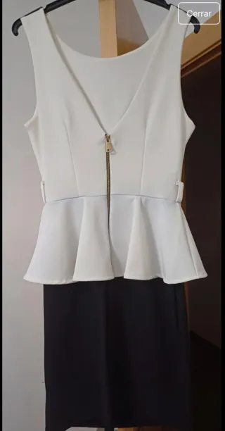 Vestido corto blanco y negro