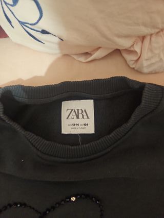 Sudadera Zara niña negra talla 13-14