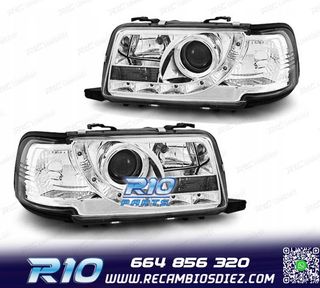 FAROS AUDI 80 91-94 LUZ DIURNA FONDO CROMO