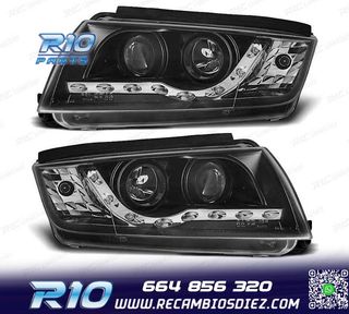 FAROS SKODA FABIA 99-07 LUZ DIURNA LED FONDO NEGRO