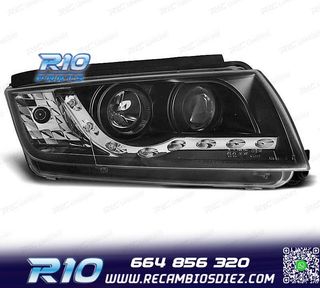 FAROS SKODA FABIA 99-07 LUZ DIURNA LED FONDO NEGRO