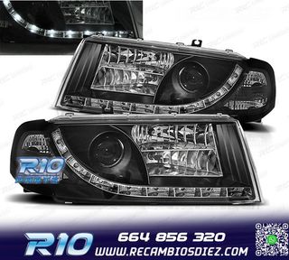 FAROS SKODA OCTAVIA 01-04 LUZ DIURNA LED FONDO NEGRO