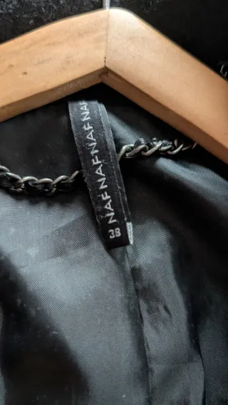 Abrigo negro mujer con cinturón100%lana