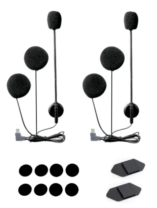 2 Auriculares EJEAS para moto y 2 clips de montaje