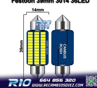BOMBILLA LED C10W FESTOON 39MM 36LED
