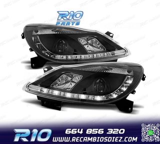 FAROS OPEL CORSA D 06-10 LUZ DIURNA FONDO NEGRO