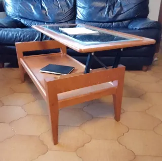 Mesa centro madera y cristal