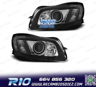FAROS PARA OPEL INSIGNIA 08-13 LUZ DIURNA FONDO NEGRO