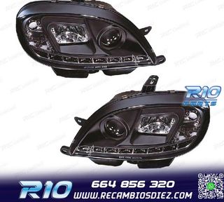 FAROS CITROEN SAXO 99-04 LUZ DIURNA LED FONDO NEGRO