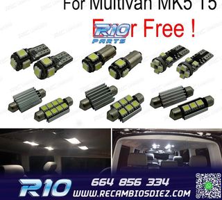 KIT 18 BOMBILLAS LED INTERIOR PARA VOLKSWAGEN VW MULTIVAN MK