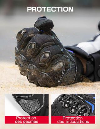 KEMIMOTO Guantes Moto Impacto Negro Azul