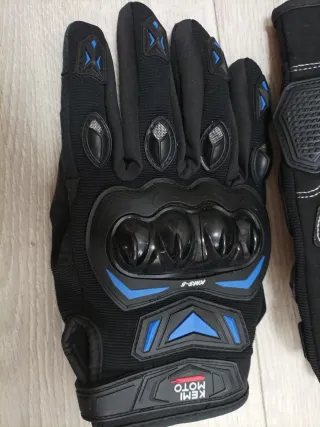 KEMIMOTO Guantes Moto Impacto Negro Azul