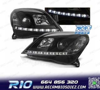 FAROS OPEL ASTRA H 04-09 LUZ DIURNA LED FONDO NEGRO