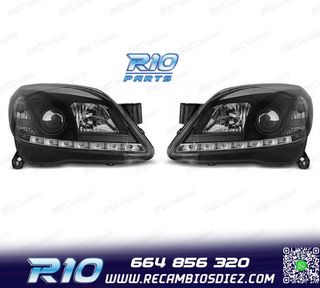 FAROS OPEL ASTRA H 04-09 LUZ DIURNA LED FONDO NEGRO