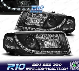 FAROS SKODA OCTAVIA 01-04 LUZ DIURNA LED FONDO NEGRO