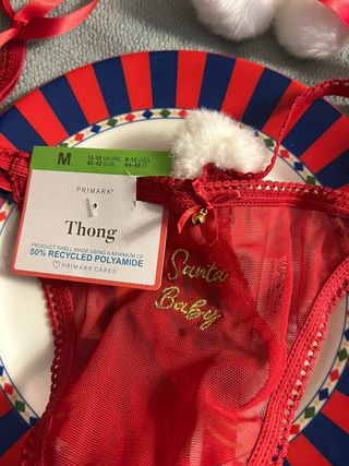 Perizoma Rosso Natale Primark Taglia M