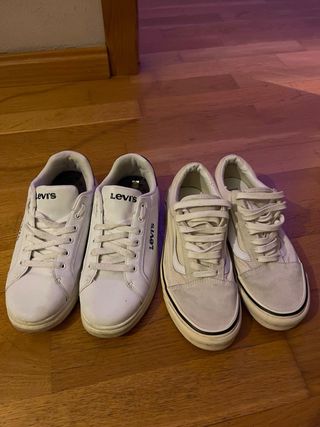 Zapatillas Levi's y Vans Blancas/Beige
