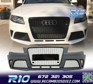 PARAGOLPES DELANTERO AUDI A4 B8 08-11 LOOK RS4 PARRILLA NEGR