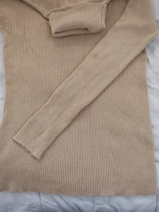 Jersey cuello alto Impresi beige talla L