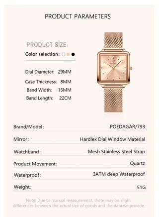 Reloj POEDAGAR Mujer Oro Rosa