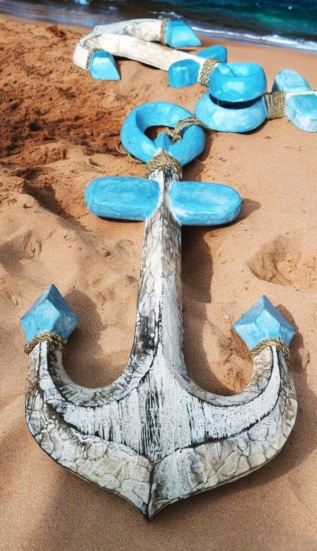 Anclas de madera decorativas (Set de 3)