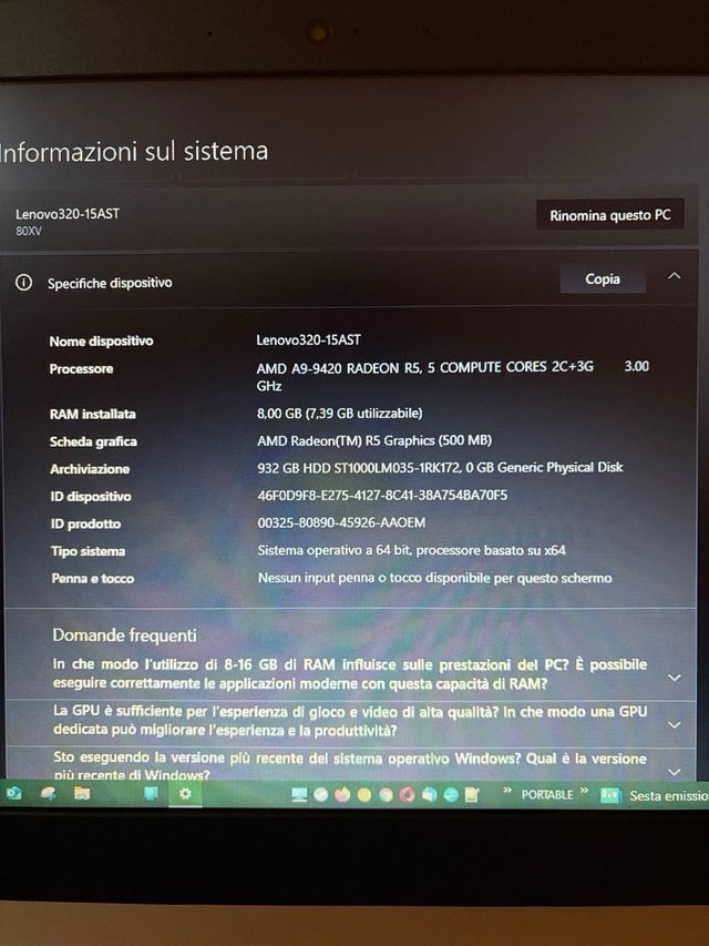 Lenovo 320 15 Ast - Ottime Condizioni