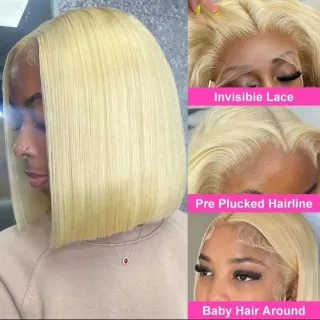 Peluca Bob Rubia HD Lace Wig