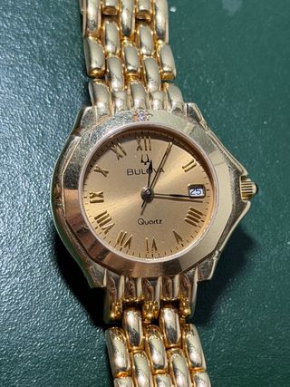 RELOJ BULOVA ORO 18K CON DIAMANTE 