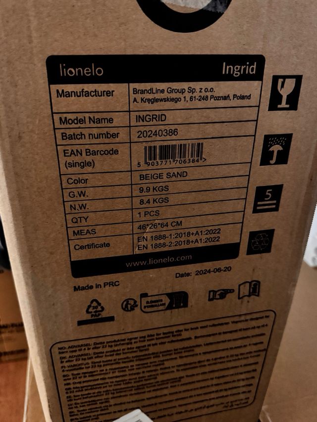 Carrito Bebé Lionelo Color Beige / B015