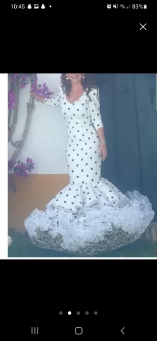 Vestido Flamenca Lunares Blanco y Negro