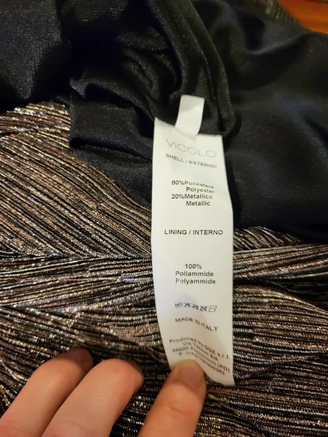 Abito lungo elegante VICOLO nero/argento/bronzo