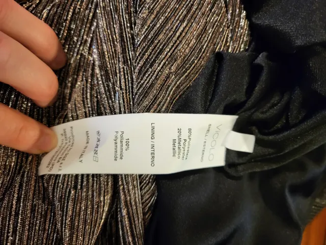 Abito lungo elegante VICOLO nero/argento/bronzo