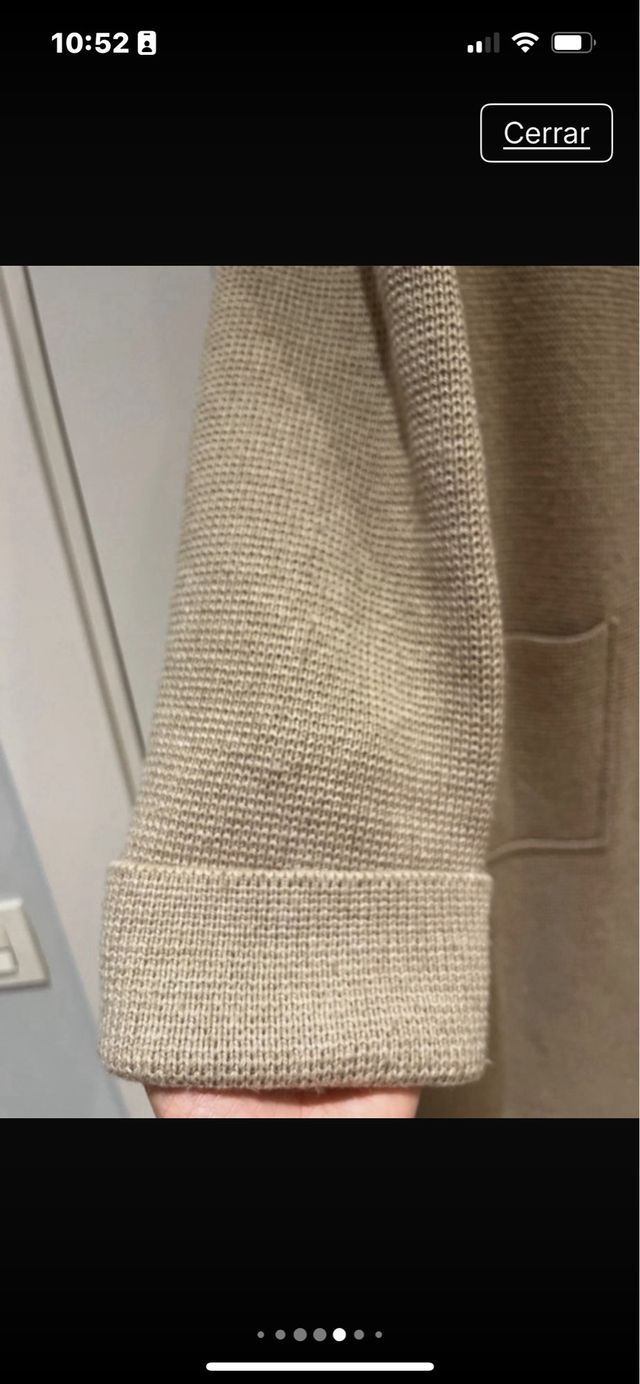 Abrigo punto largo beige