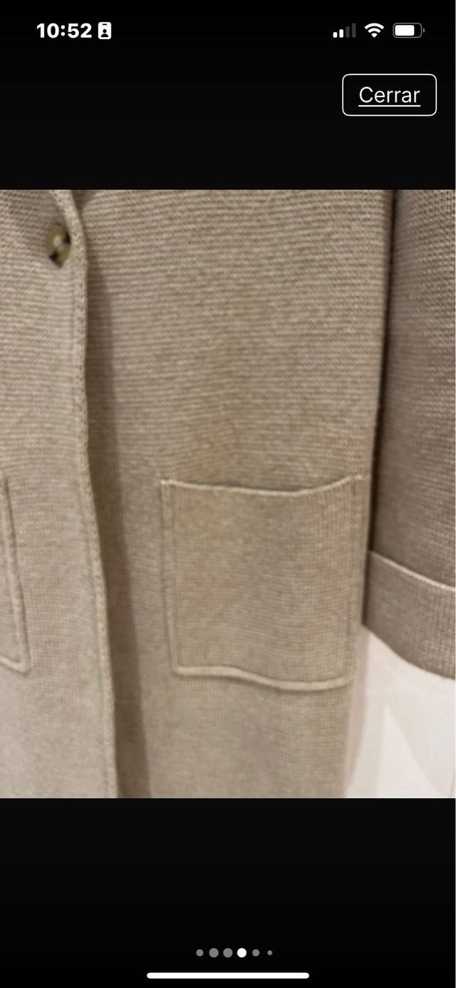 Abrigo punto largo beige