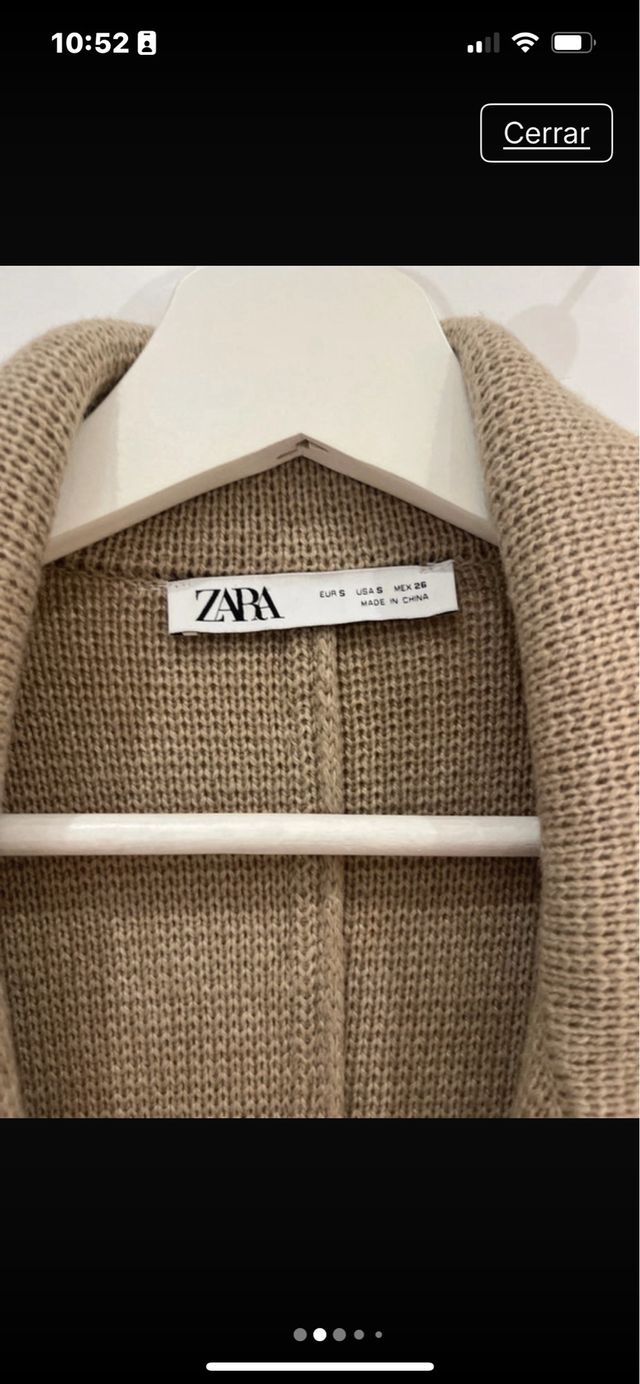 Abrigo punto largo beige